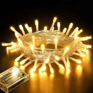 2M 20 LED Lichterkette Batteriebetrieben Batterie Warmweiß Innen Weihnachtslichterkette Weihnachtsbeleuchtung Schlafzimmer Party Hochzeit Deko