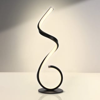 EIDEARAY LED Tischlampe Spiral Design 22W Touch Dimmbar Schreibtischlampe Moderne Nachttischlampe, Warmweiß Kaltweiss 3 Farbmodi, 10 Helligkeitsstufen, für Schlafzimmer, Büro, Wohnzimmer (Schwarz)