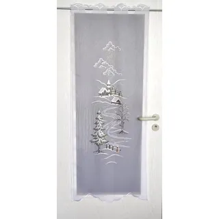 Stickereien Plauen Türvorhang »Türstores Landschaft« Durchzuglöcher 1 Stk. tlg. HxB: 160x60, veredelt mit echter Plauener Spitze Stickerei, weiß