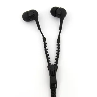 Reißverschluss Ohrhörer Cool Funky Neuheit MP3 I Pod Musik Silikon Schwarz Stil