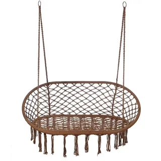 Mobili Rebecca Hängesessel Braun 130/70/150 cm , Textil , 130x150x70 cm , Gartenmöbel, Gartenschaukeln, Hängematten