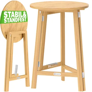 Stehtisch klappbar Ø78cm Massivholz 111cm Höhe