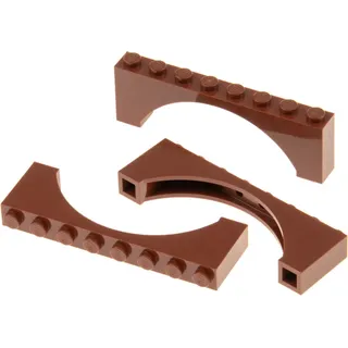 3x Lego Bogenstein 1x8x2 rot braun eckig Absatz Brücke 6174242 40296 16577 - Braun