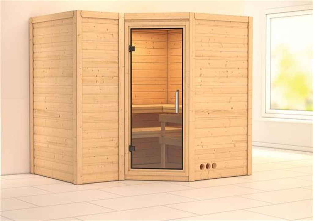 Bild von Sauna Sahib 2 40mm ohne Saunaofen Klarglastür