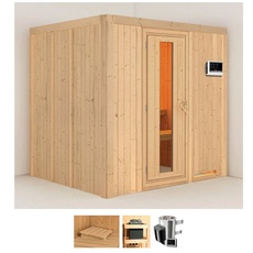 Bild von Sauna »Dima«, (Set), 3,6-kW-Plug & Play Ofen mit externer Steuerung, beige