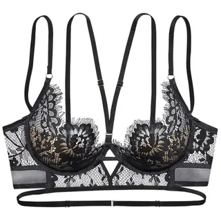 LASCANA LASCANA, Push-up-BH in aufregender Bänder-Optik, sexy Dessous, schwarz,
