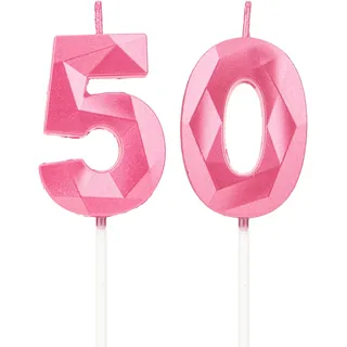 DTXLX Pink Zahl 50 Geburtstagskerzen Kuchen Deko