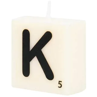 PD-Party 7040021 Geburtstag dekorative Wachsbriefe Kerze | Wax Candle - K, Cremefarben/Schwarz, 4cm Länge x 4cm Breite x 2cm Höhe