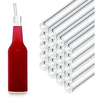 HALM 50x 27 cm Glasstrohhalme für die Gastronomie - perfekt für Kukki Cocktail Flaschen Strohhalme aus Glas Glastrinkhalme