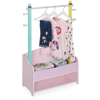 Relaxdays Kleiderständer Kinderzimmer 100,5x71x30 cm bunt