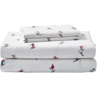 Eddie Bauer - Komplettes Bettlaken-Set, warme, atmungsaktive Baumwoll-Flanell-Bettwäsche mit tiefen Taschen, gebürstet für zusätzliche Weichheit, gemütliche Heimdekoration, Öko-Tex-Zertifiziert