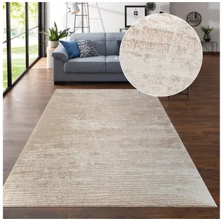 MY HOME Teppich MY HOME "Ariano, dezenter Glanz mit Hoch-Tief-Struktur" Gr. 7, beige, B:240cm H:12mm L:320cm, Kunstfaser, Teppiche, Teppich, Vintage Design, Schrumpf Carving-Effekt, Wohnzimmer, Schlafzimmer