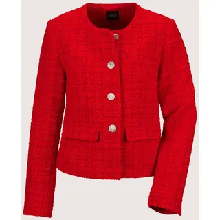 Jerseyblazer MADELEINE "Blazer Eleganter Tweed-Kurzblazer mit Metallknöpfen", Damen, Gr. 46, rot, Obermaterial: 80% Polyester PES. 20% Wolle WO., Modern, normal, Blazer Jerseyblazer, Edle Metallknöpfe