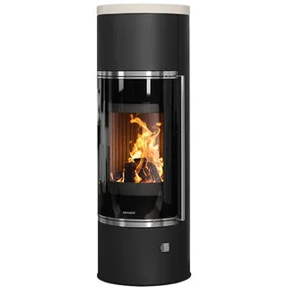 Oranier | Kaminofen | Arena W+ 2.0 | 7 kW | Schwarz, Top Kalkstein