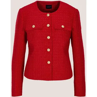Jerseyblazer MADELEINE "Blazer Couturiger Kurzblazer mit goldfarbenen Knöpfen", Damen, Gr. 38, rot, Obermaterial: 50% Polyester PES. 50% Wolle WO., Modern, normal, Blazer Jerseyblazer