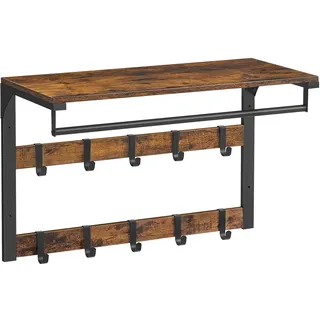 VASAGLE Wandgarderobe LCR101B01 Vintagebraun-Schwarz