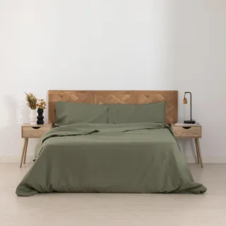 Belum | Bettbezug aus 100% Leinen, Modell: Olivine für 260 x 240 cm, Farbe: Grün