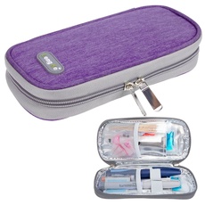 YOUSHARES Insulin Kühltasche - Medikamenten Kühlbox Diabetiker Tasche für Diabetikerutensilien Halten Sie die Vorräte Sicher und Kalt, Diabetes Pen Etui Klein für Reisen Flugzeug (Violett)