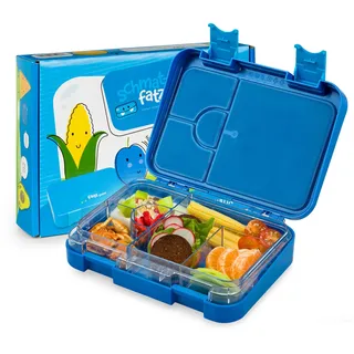 Schmatzfatz Junior Lunchbox für Kinder – Bento-Box mit herausnehmbarem Einsatz mit 4 oder 6 Fächern, auslaufsicher, BPA-frei und spülmaschinenfest, für Schule und Kindergarten