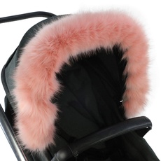 For-Your-Little-One aFHACWV-P566 - Pram Fur Hood Trim kompatibel On Valco, Pink