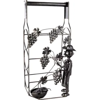 GILDE Flaschenhalter »Flaschenhalter für 3 Flaschen Winzer«, silberfarben