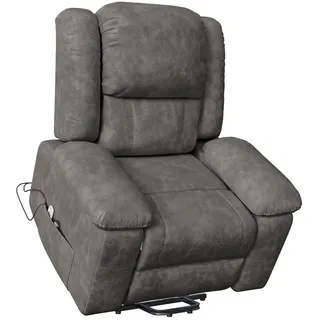 Fernsehsessel Massagesessel Elektrisch mit Liege- & Wärmefunktion, Grau , Metall , 102x106x93 cm , Wohnzimmer, Sessel, Fernsehsessel