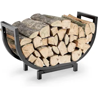 Bomclap Kaminholzregal Metall, U-förmigen Brennholzregal für innen und außen, Kaminholzkorb Kaminholzständer für Holz, Zeitung oder Brennholz, 60x20x33cm