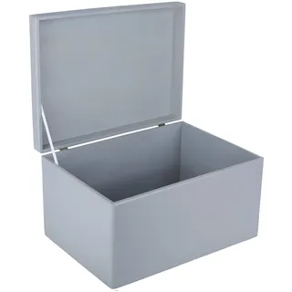 Creative Deco XXL Graue Große Holzkiste mit Deckel | 40x30x24 cm (+/-1cm) | Holztruhe Erinnerungsbox Baby Holzbox mit Deckel Ostern Kasten | Für Dokumente, Werkzeuge | ROH, UNGESCHLIFFEN
