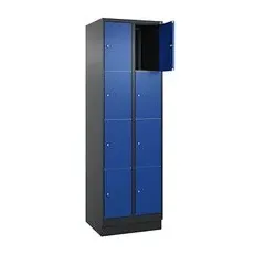 CP Schließfachschrank Classic PLUS enzianblau, schwarzgrau 080020-204 S10035, 8 Schließfächer 60,0 x 50,0 x 185,0 cm