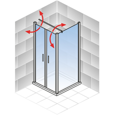 Bild von Pendeltür Eckdusche Alexa Style 2.0 mattschwarz 192 cm x 90