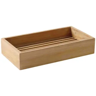 Livetastic Badewannenablage , Naturfarben, Teakfarben , Holz , Teakholz , vollmassiv , 30x6x16 cm , Badaccessoires, Sonstige Badaccessoires