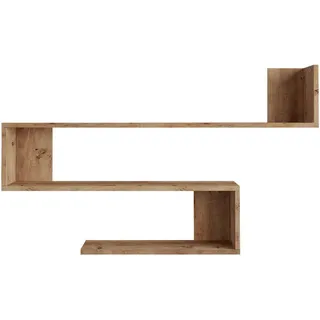 Mobili Rebecca Wandregal Hellbraun 14,5/120/71,5 cm , Holzwerkstoff , 120x71.5x14.5 cm , Wohnzimmer, Regale, Wandregale