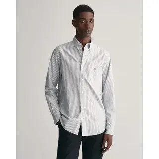 GANT für Herren. 3000230 Regular Fit Oxford-Hemd mit Banker-Streifen - blau fein gestreift (XXL), Lässig, Baumwolle, Klassisch, Langarm