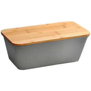 KESPER | Brotbox, Material: Kunststoff, Bambus, Maße: B: 35 x H: 20 x T: 13,5 cm, Farbe: Grau, Braun | 58491