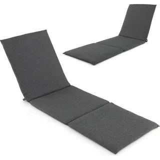 COSTWAY Liegenauflage 2er Set, Auflage für Sonnenliege, Polsterauflage für Gartenliege, Liegestuhl, 182 x 59 x 4,5 cm, Dunkelgrau - Dunkelgrau