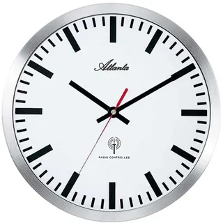 Atlanta Wanduhr, Funk, Ø 30 cm, 4371-B - Weiß
