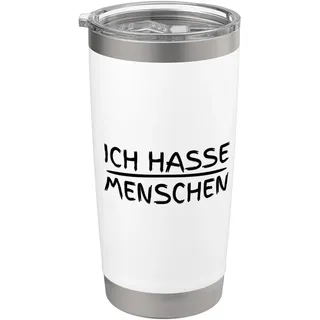Ich Hasse Menschen Lustige Misanthrop Sprüche Doppelwandiger Edelstahl-Thermobecher