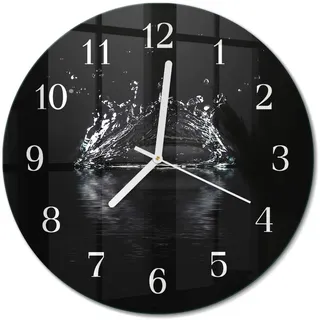 Tulup Glasuhr 30 cm 30fi schwarz/türkis