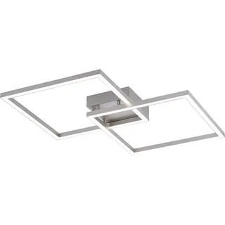 LeuchtenDirekt LED Smart Deckenleuchte Lola Silber Maxi 63x63cm 26W 1300lm RGB + CCT Fernbedienung App Google Alexa - Silber