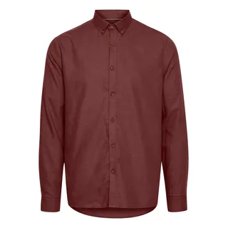 Langarmhemd SOLID "Langarmhemd SDPepe", Herren, Gr. XL, N-Gr, rot (port melange), Obermaterial: 60% Baumwolle CO. 40% Polyester PES., Hemden Langarmhemd