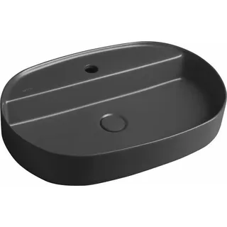 INFINITY OVAL Aufsatzwaschbecken, 60x40cm, Anthrazit - Grau