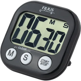 FILIUS zeitdesign Kurzzeitmesser Eieruhr, Küche, Küchentimer, Küchenaccessoires, digital, Piepalarm, schwarz