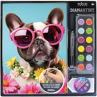 DIAMANTINY - Hund Mops Pets-Malen nach Zahlen, mehrfarbig, A4, 96105