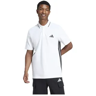 Adidas Essentials 3 Stripes Piqué Kurzarm-poloshirt - White / Black - XS