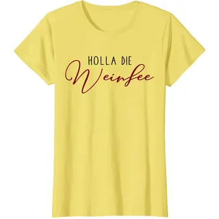 Holla die Weinfee - Vino - Wein T-Shirt, Damen, Gelb, XL