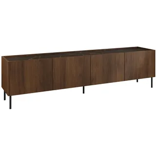 Mirjan24 Tewos TV-Lowboard 200x50x37 cm Nussbaum/Schwarz Melamin