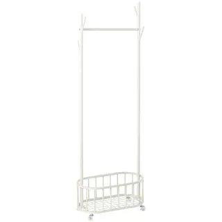 [en.casa] Risør Rollgarderobe 60x175x32 cm Weiß