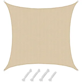 AMANKA Uv-Sonnensegel, Beige Kunststoff, 600x600 cm, Sonnen- - Viereckig - Sonnenschutz Garten Terrasse