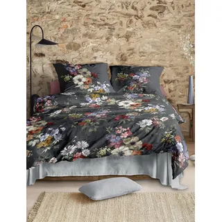 Bettwäsche IRISETTE "Zobel 8633", grau, B/L: 140cm x 200cm, 1 Stk., 1 Stk., Biber, B/L: 90cm x 70cm, 2 Stk., Biber, Obermaterial: 100% Baumwolle, Bettwäsche, Bettwäsche, samtig weich, leicht und wärmend