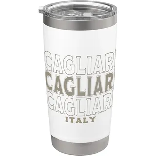 Vintage Cagliari Italien Doppelwandiger Edelstahl-Thermobecher